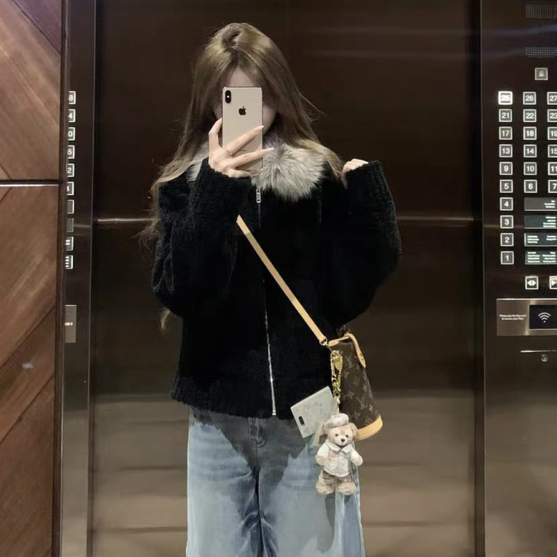 （留言编号）【no退no换】定染毛领加厚羊羔毛短款外套女2025冬季新款