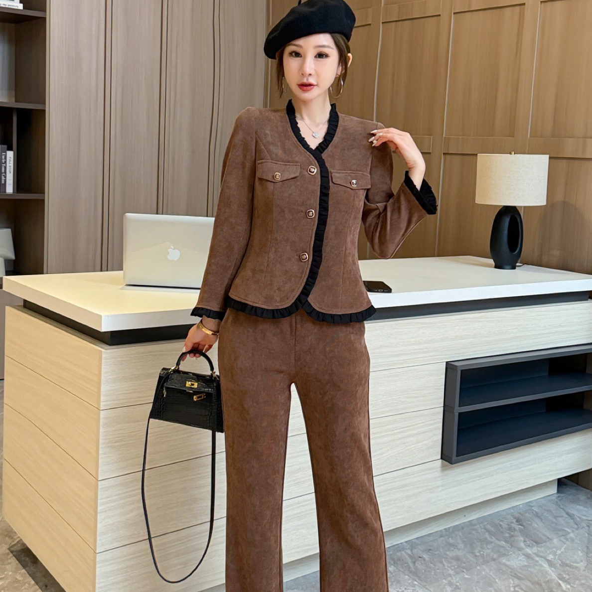冬季时尚轻奢气质显瘦加厚保暖遮肉百搭休闲女士8868