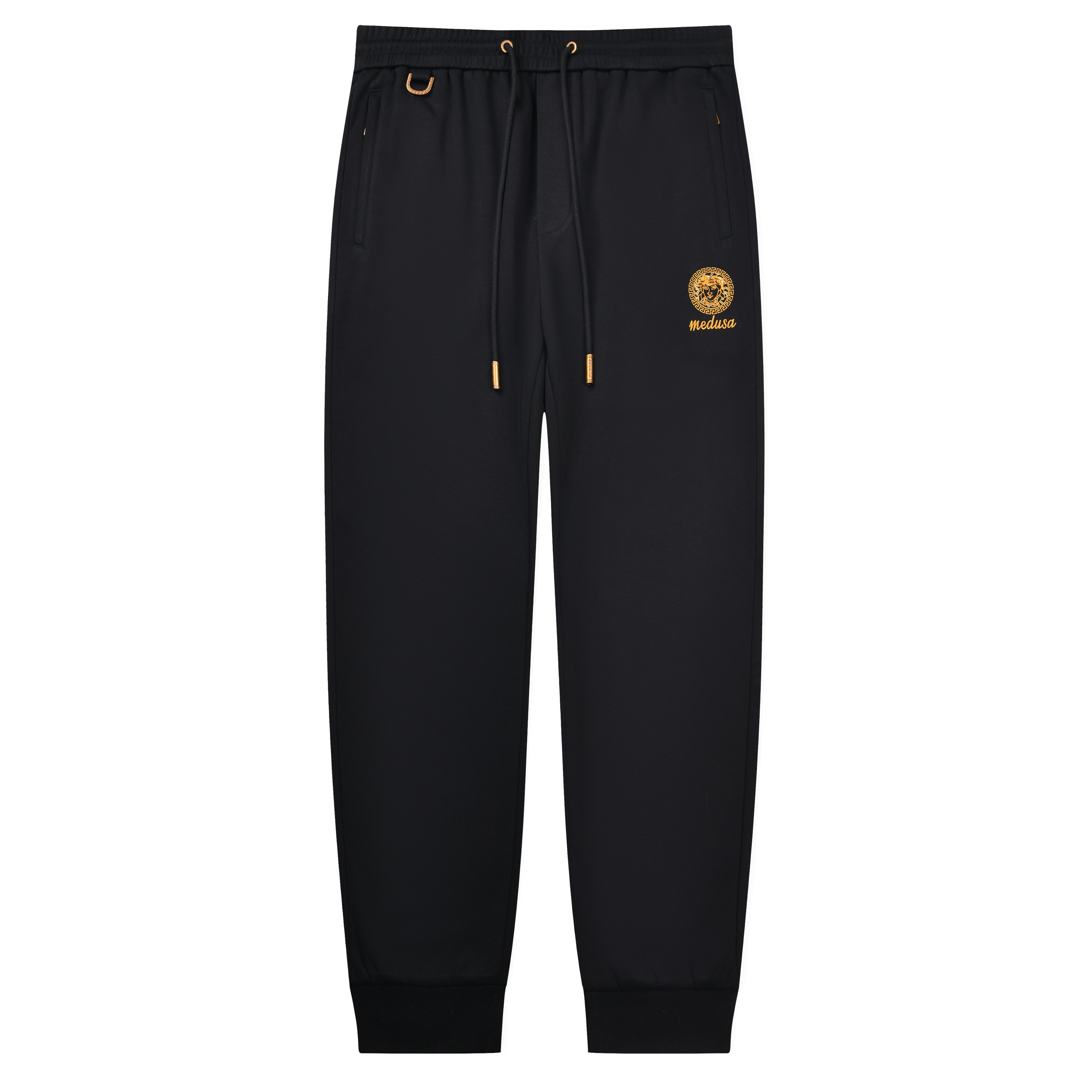 【加绒】美杜莎新款秋冬季男士休闲裤潮流时尚金标束脚裤子男55503