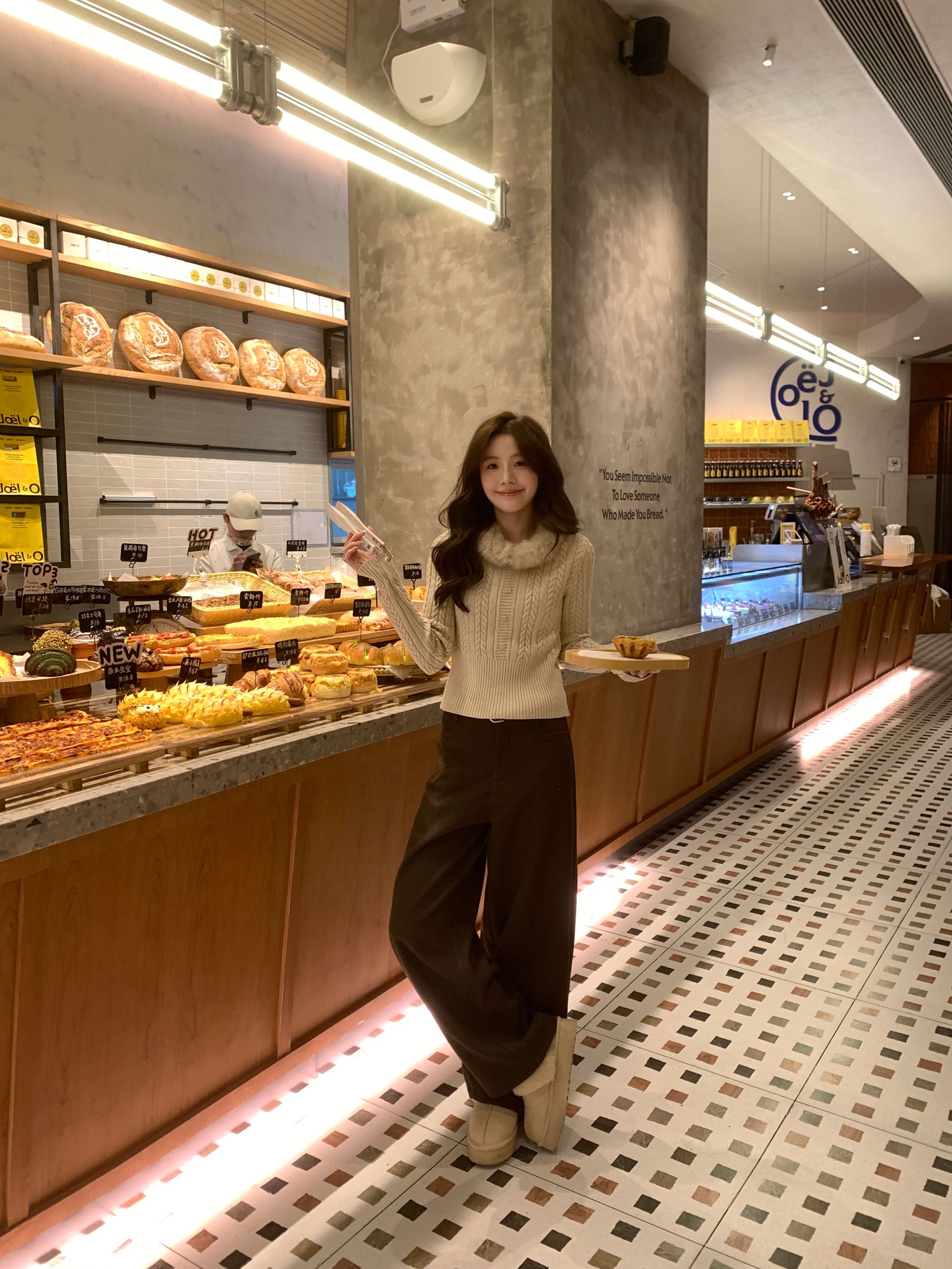 Even一雯【松弛配方】韩系高智感百搭日常加绒阔腿休闲裤带豹纹腰带