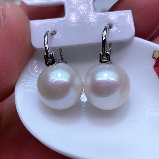 淡水珍珠耳饰银S925镶嵌