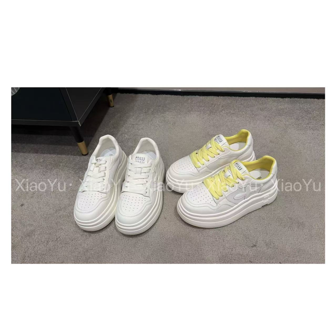 真皮【四叶草拼网面撞色板鞋】168-278【No退换】瑕疵品