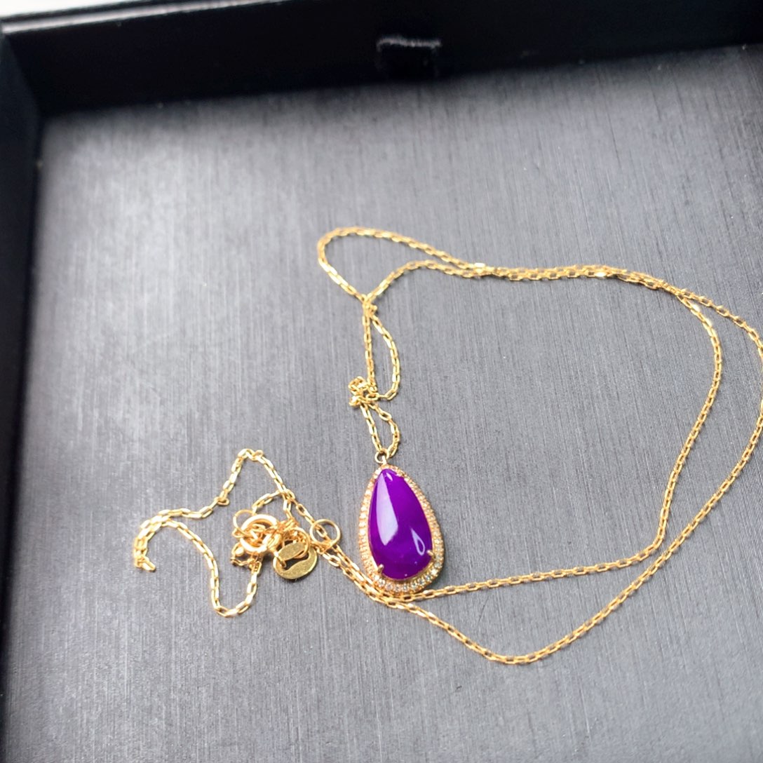 18K金镶嵌苏纪石（舒俱来）项链