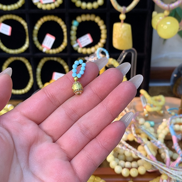 琥珀颈饰未镶嵌丫**欢蜜蜡手串提溜