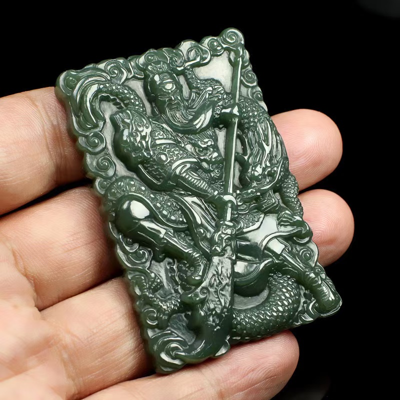 【抖音官方质检发货正品保真】天然和田玉武财神/送原石1斤多样性发