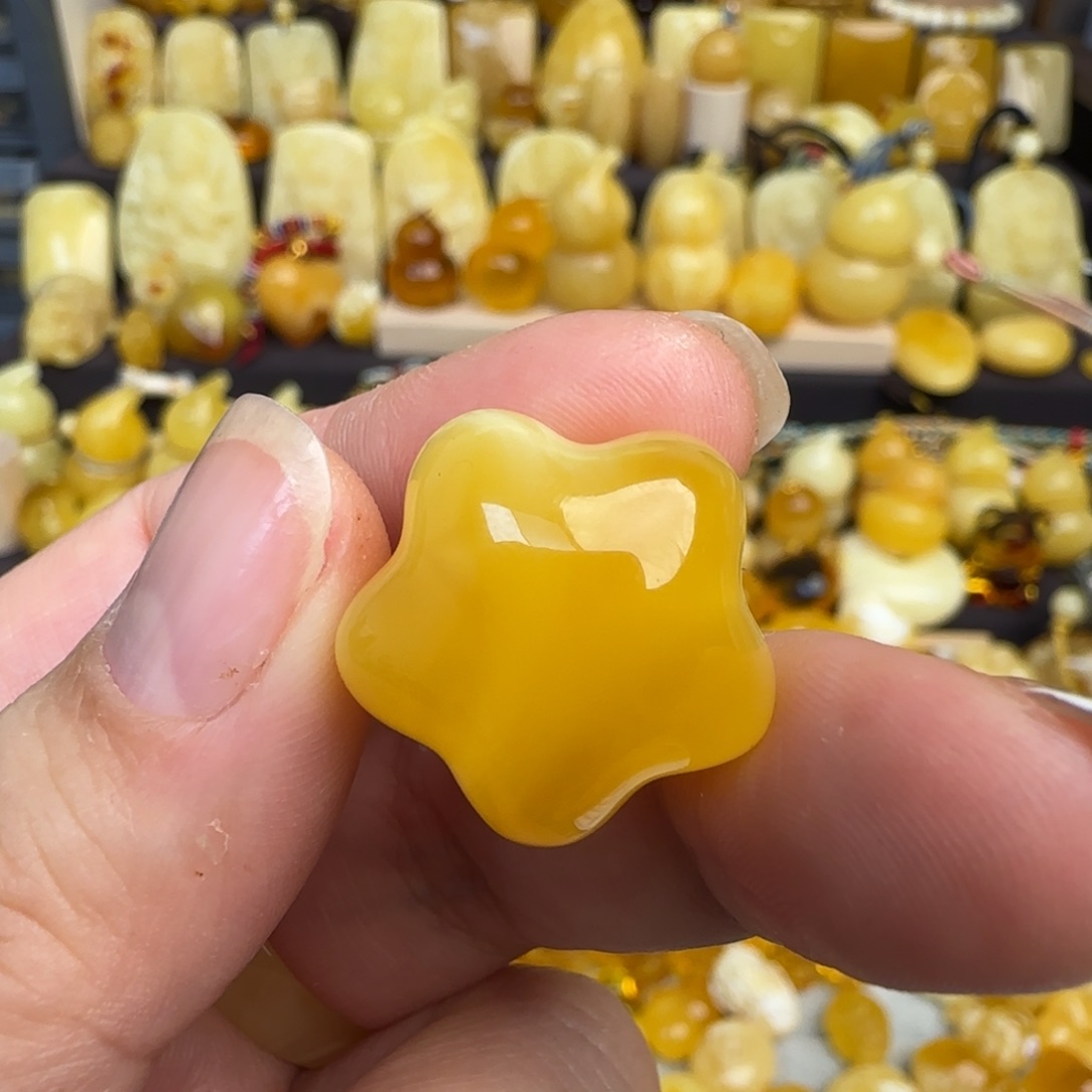 未镶嵌蜜蜡吊坠(不含链)天然俄料蜜蜡星星