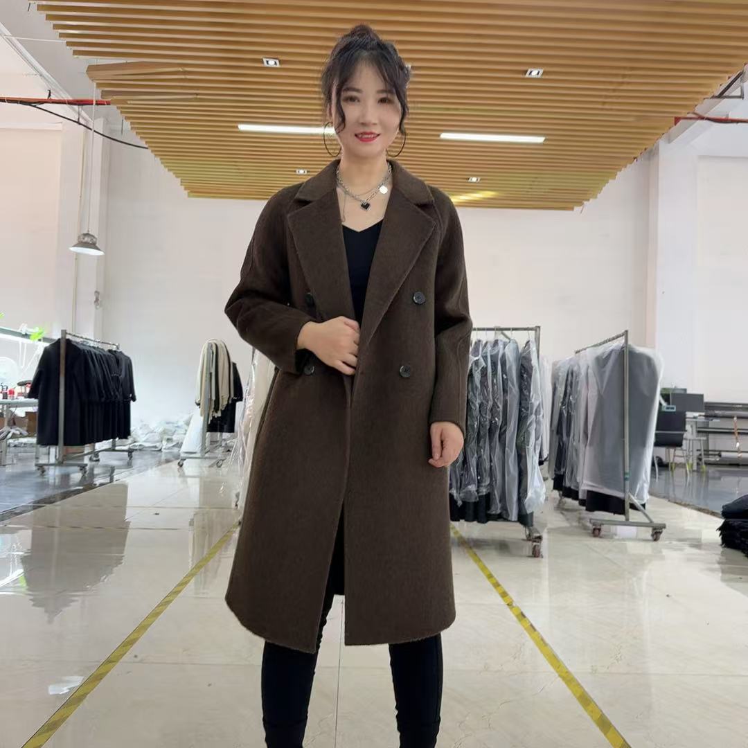 爆款【藏地软黄金-骆驼绒】8356时尚宽松羊毛羊绒大衣