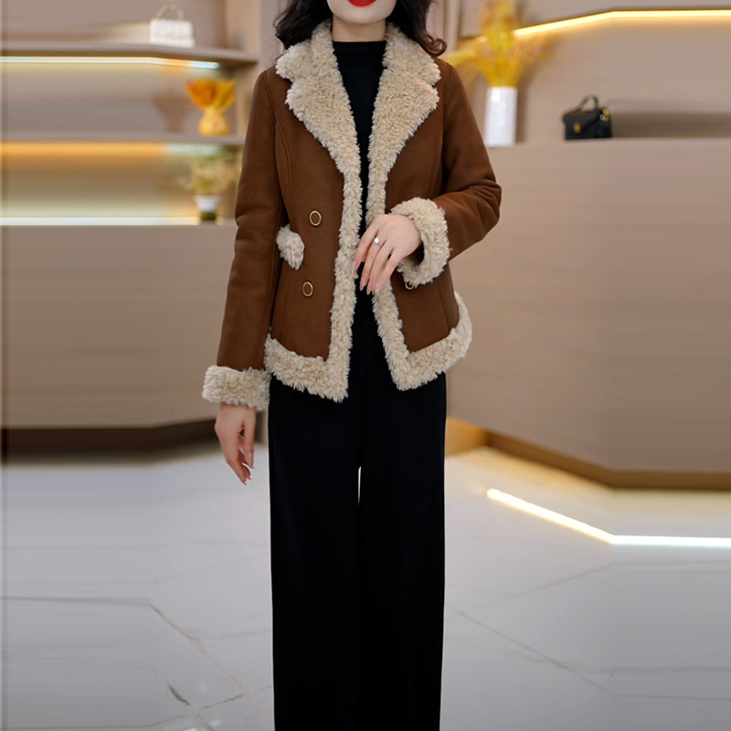  2025秋季新款A3595外套亮面休闲千鸟格简约秋冬短款修身常