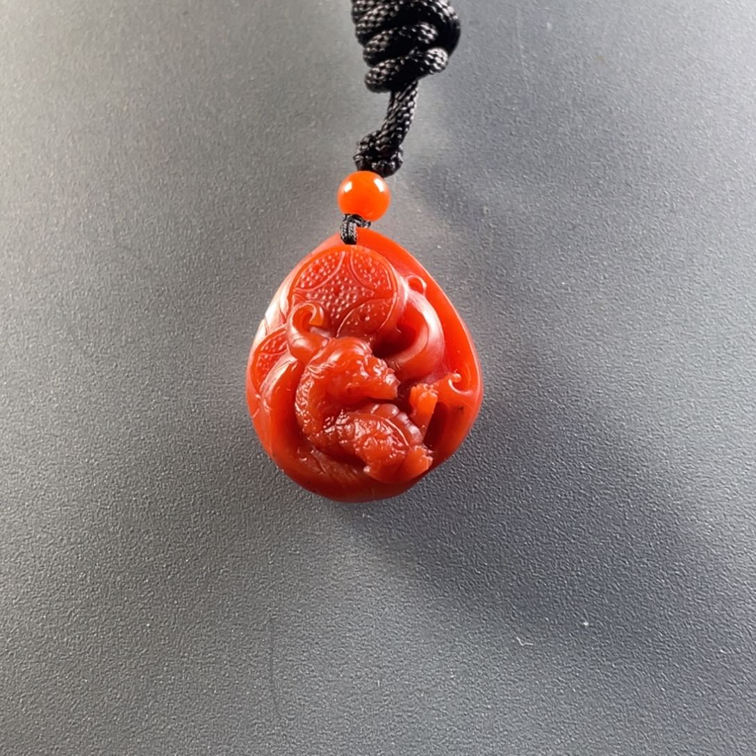 南红玛瑙未镶嵌天然原矿东山五岔路仿古貔貅吊坠