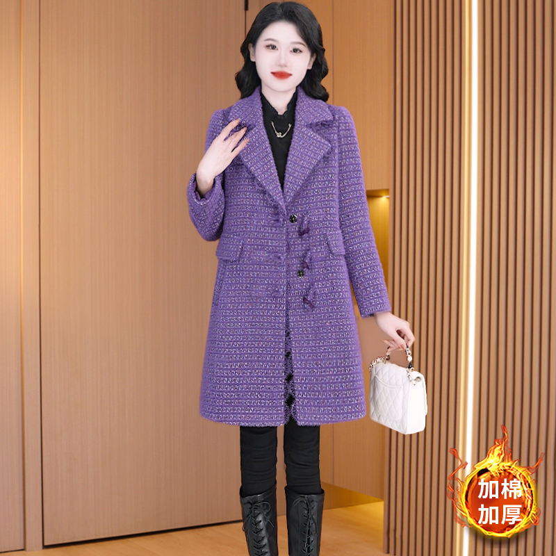 优雅新款气质时尚大气减龄休闲收腰显瘦韩版风衣加棉外套29365