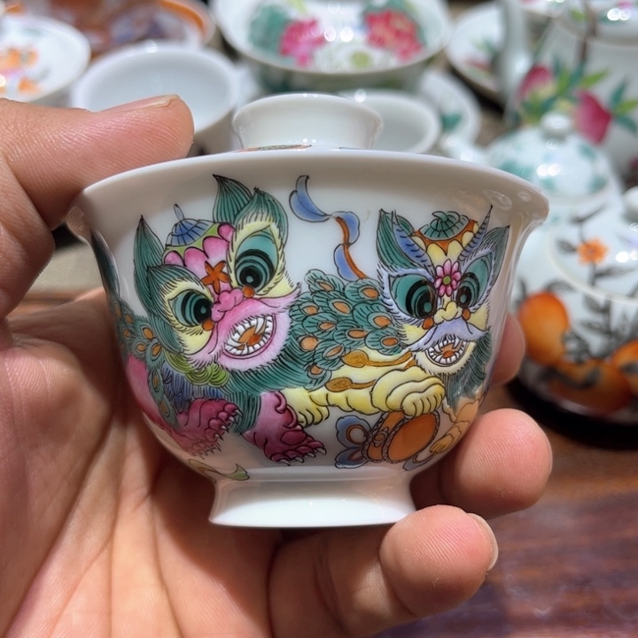 纯手绘精品盖碗杯