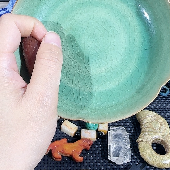 瓷片瓷器开心幸福快乐摆件创意