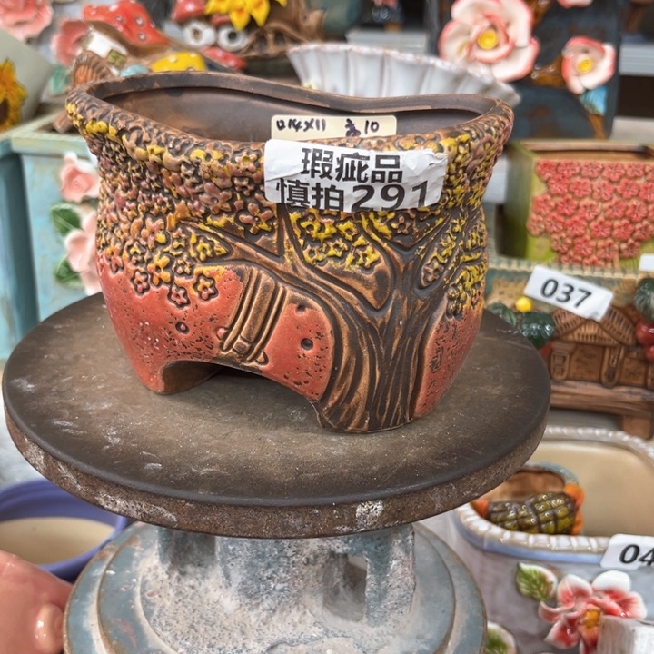 紫砂花盆粗陶材质多肉花盆