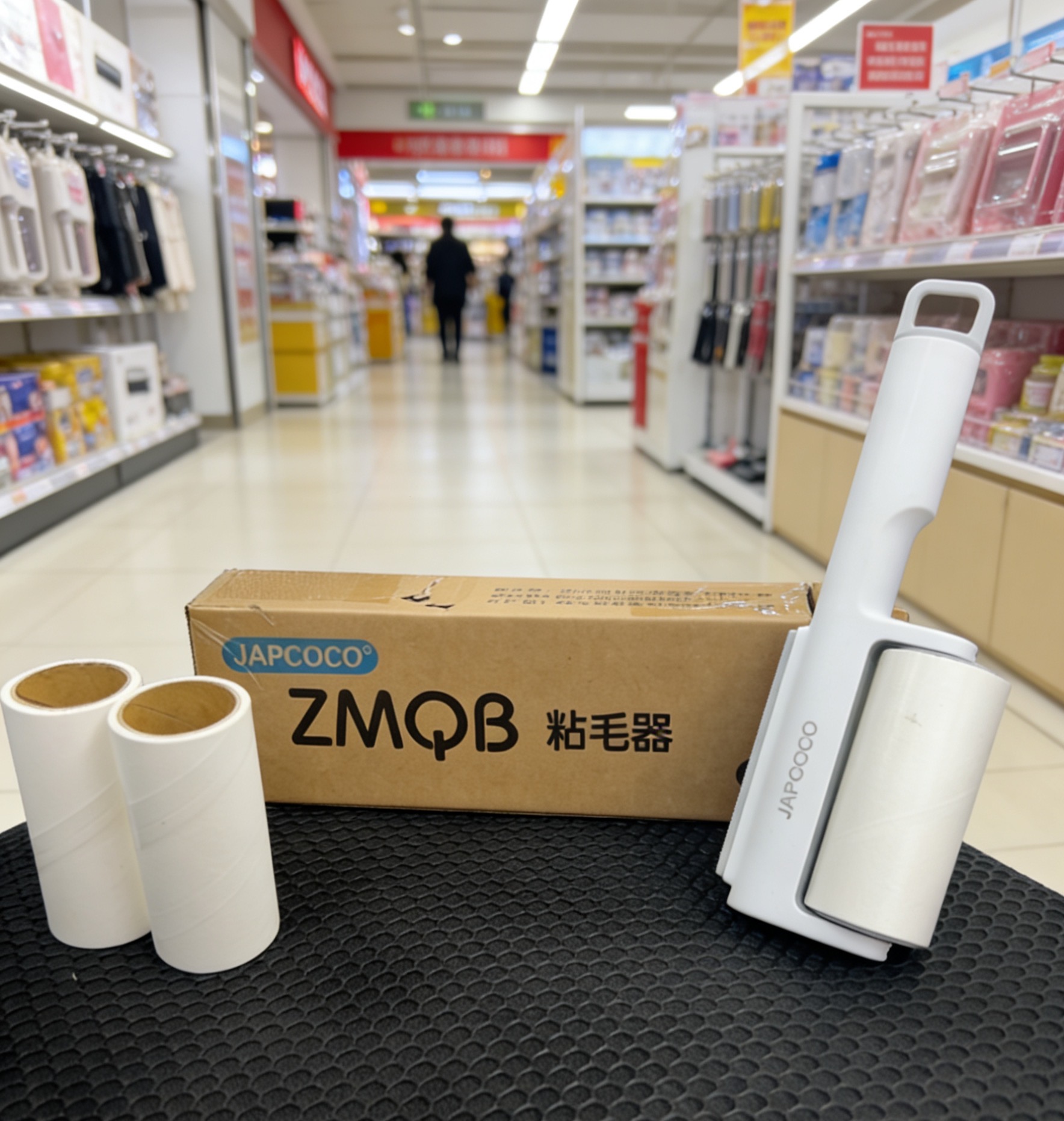 粘毛贴+1个把手可撕式粘毛滚筒式黏衣物宠物除毛器滚筒