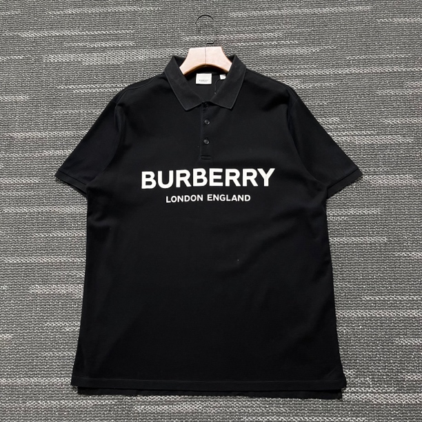 99新 BURBERRY/博柏利 经典标语logo翻领polo衫/L码/2188