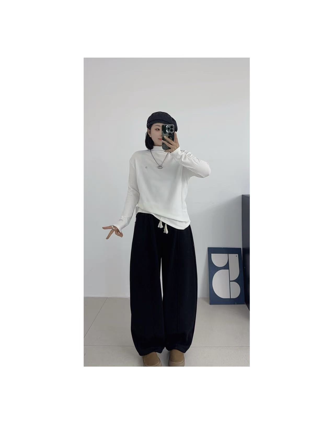 【藏青】糯叽叽加绒显瘦半高领打底1293