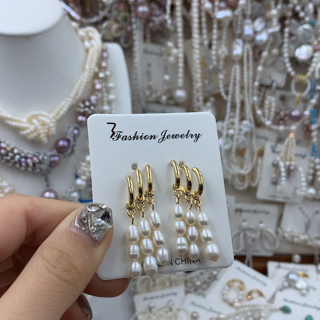 耳饰淡水珍珠银S925镶嵌