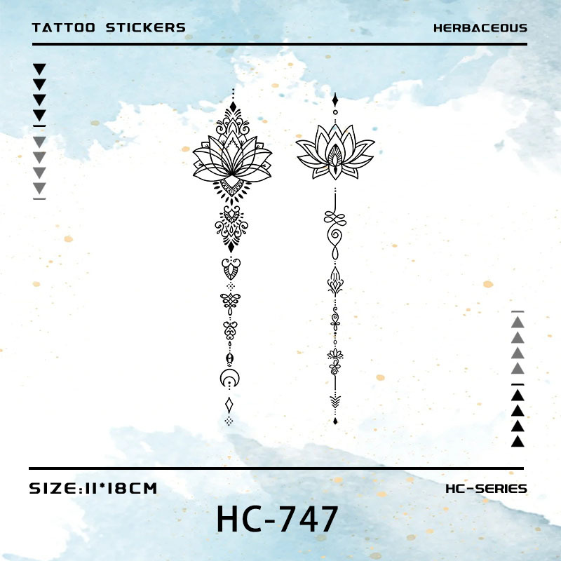 草本纹身贴字母ins风半永久贴纸贴仿真女手臂手腕后背刺青高级感