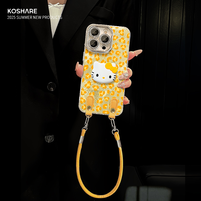 多巴胺豹纹kt适用苹果vivo华为oppo小米iPhone16创意冰川纹手机壳