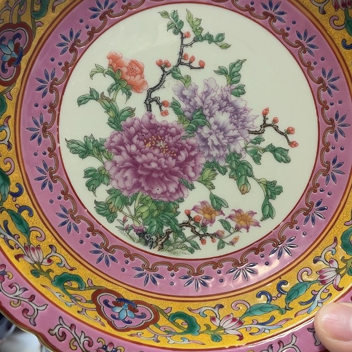 摆件鸿**照珐琅彩 珐琅彩盘 