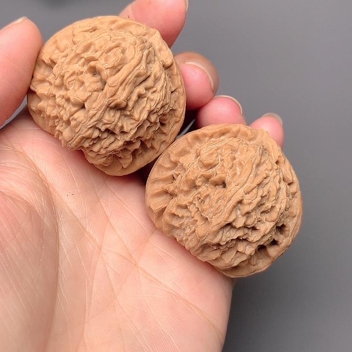 把件文玩核桃白狮子