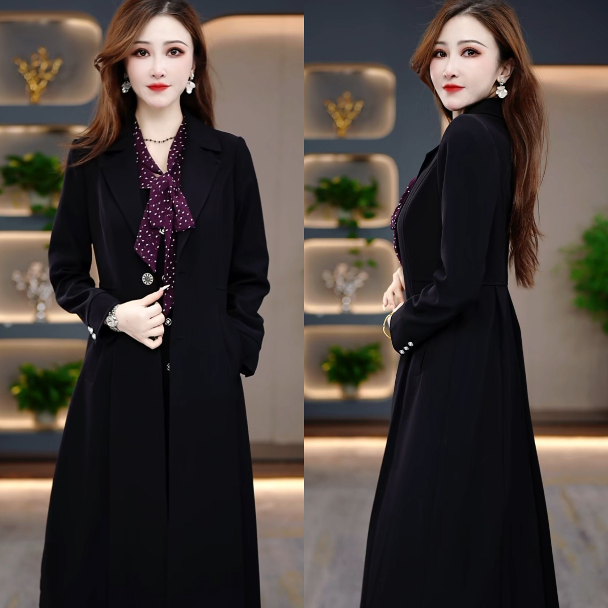 风衣外套2025秋季新款气质外搭时尚中长款风衣显瘦MY23A138