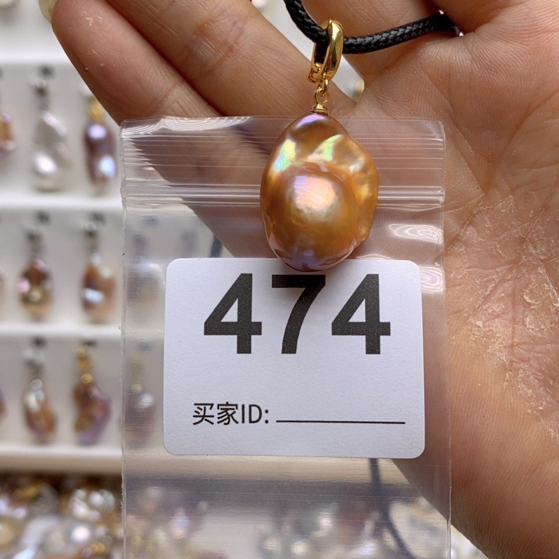 淡水珍珠颈饰银S925镶嵌b**~474