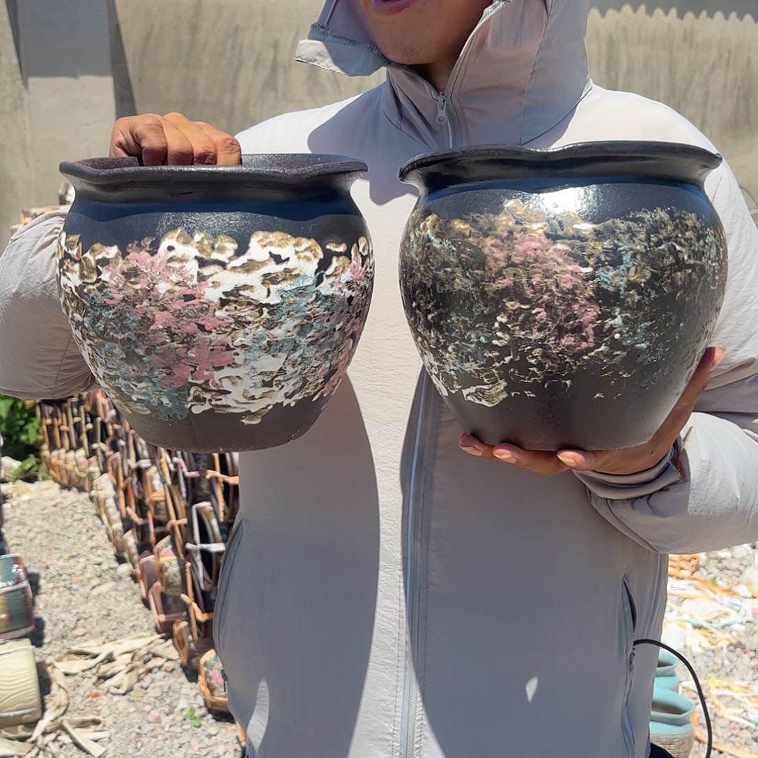 油画两个口径20高度18