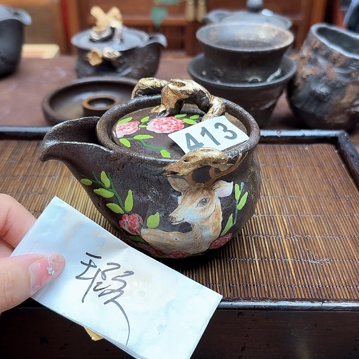 纯手工制作粗陶茶具