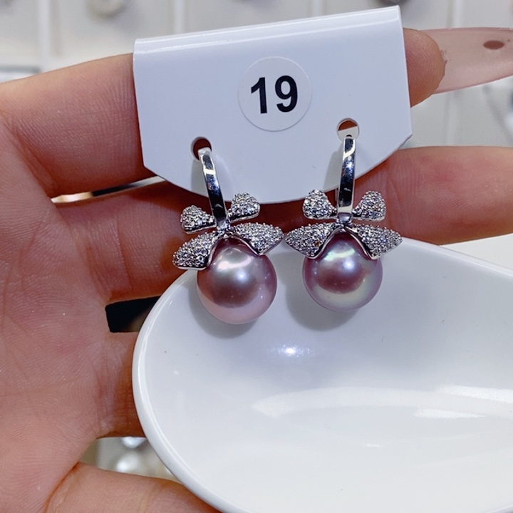 婷***止耳饰淡水珍珠银S925镶嵌