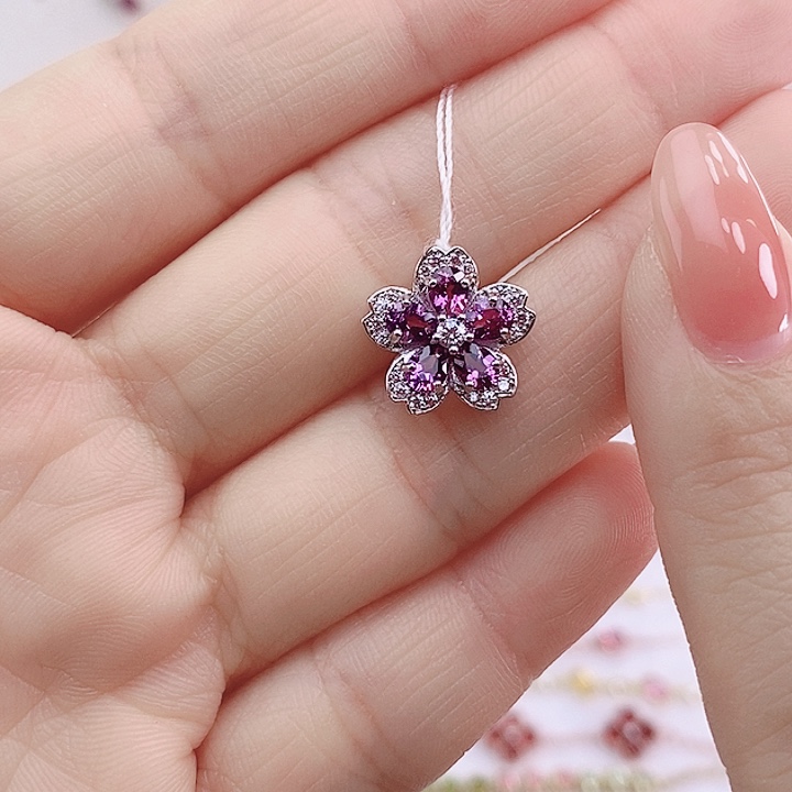 石榴石颈饰银S925镶嵌