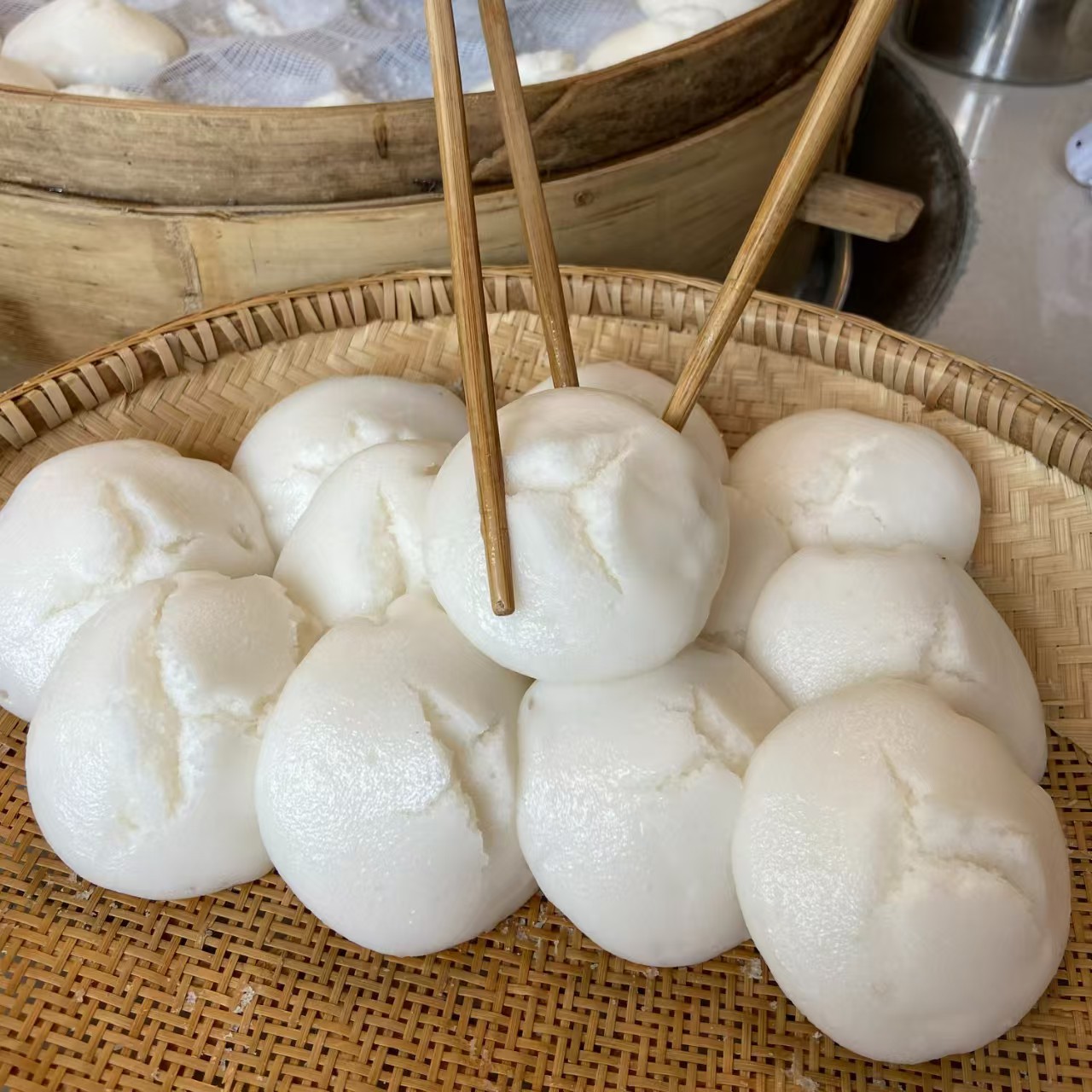 恩施泡粑粑白米粑粑土家特产手工米发糕代餐早餐点心米粑粑