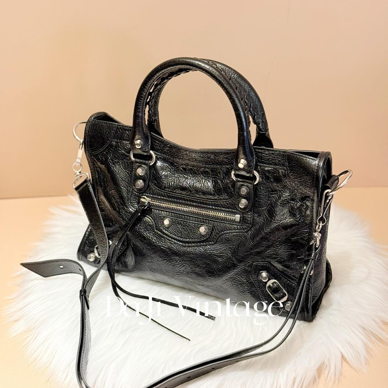 99新 Balenciaga/巴黎世家 大吉中古巴黎世家黑色小号city机车手