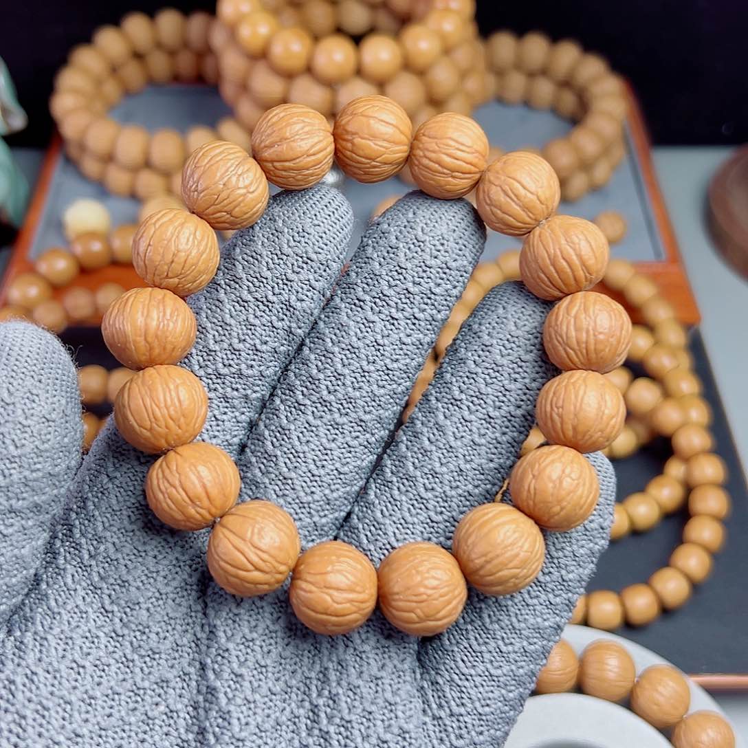 猴头核桃手串15原皮凤羽手串