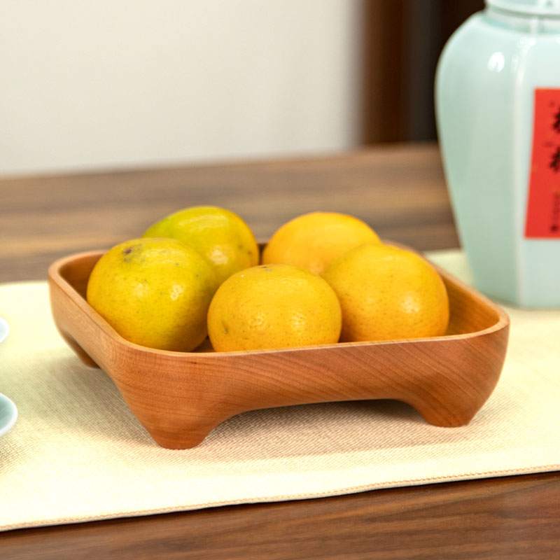  （敲可爱/精品）园丰店   北美红樱桃木方形嘟嘟盘收纳盘艺术盘