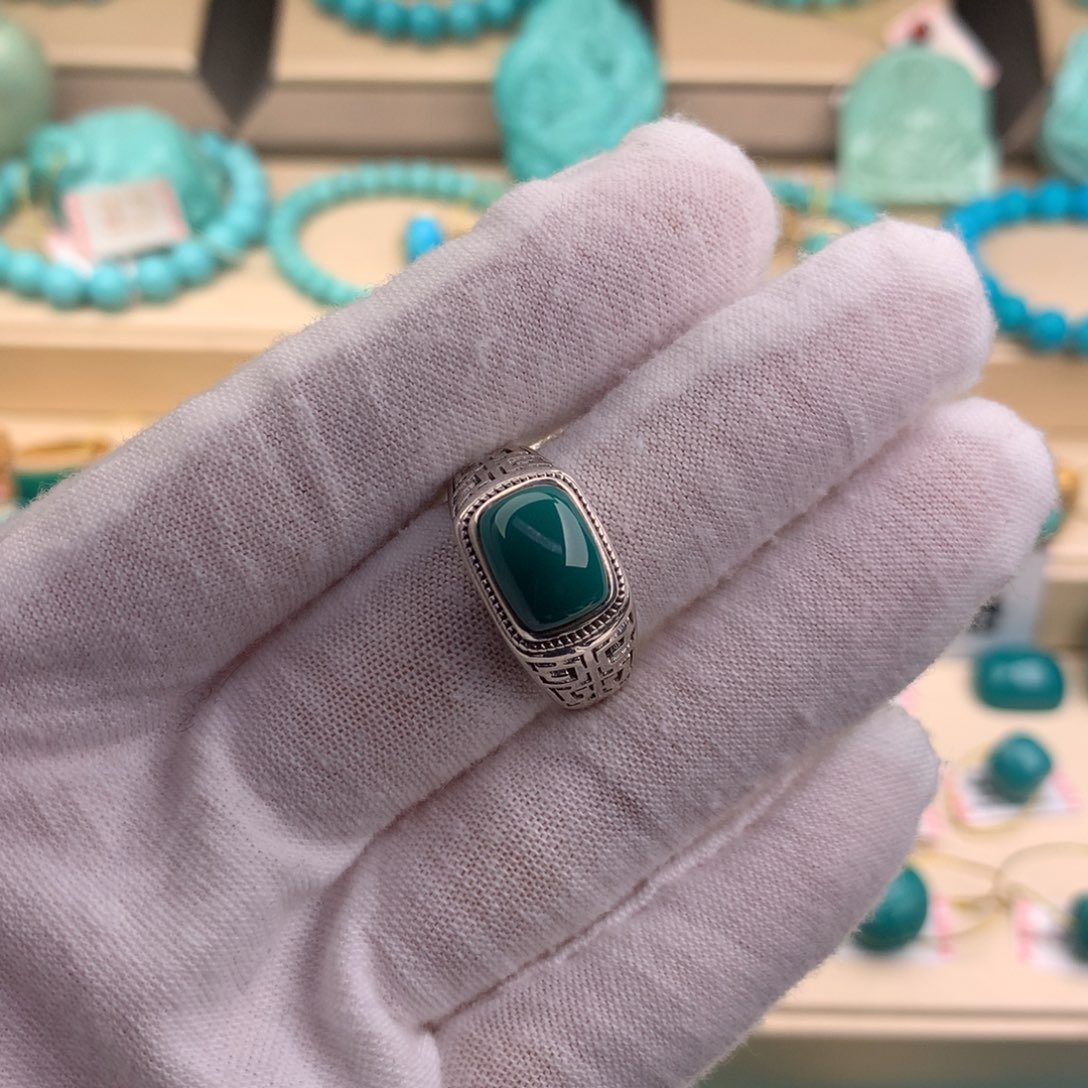 绿松石珠宝奇石银S925镶嵌