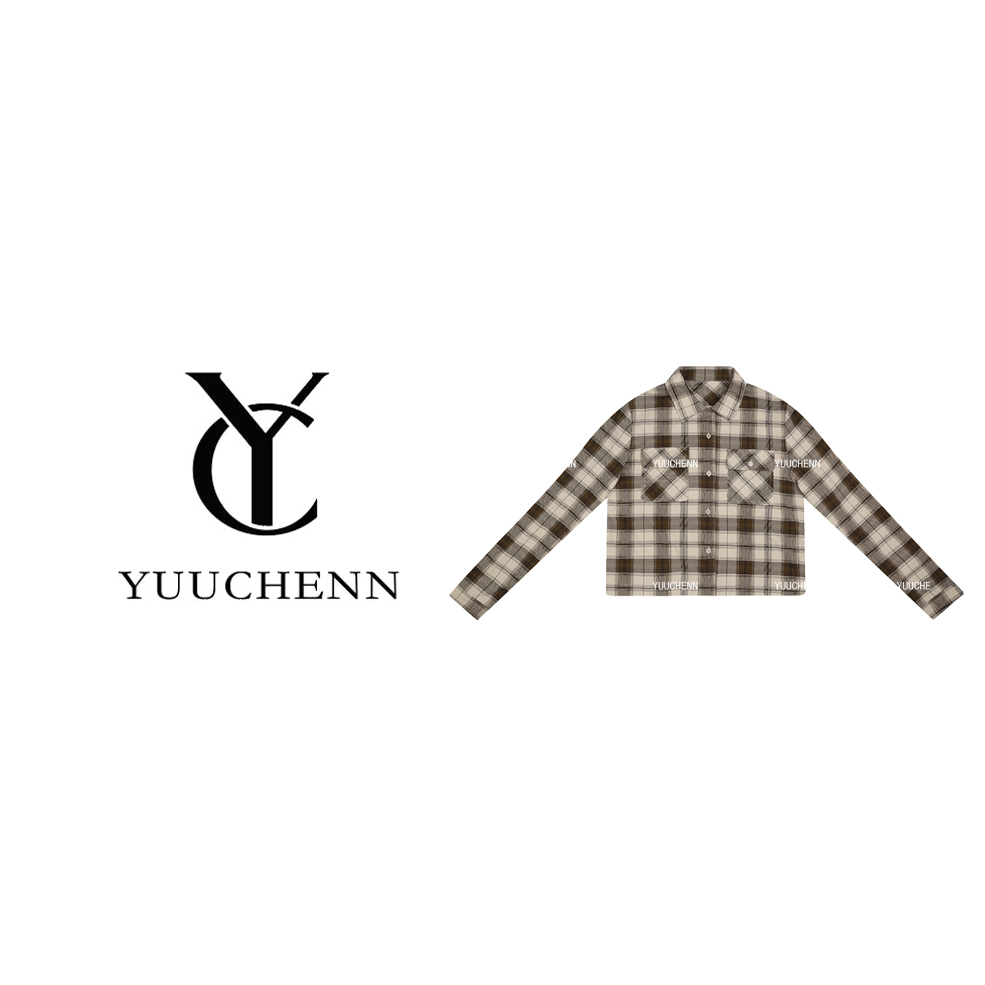 YUUCHENN”暮光芝士“纯棉格纹长袖衬衫女士翻领气质24C10053