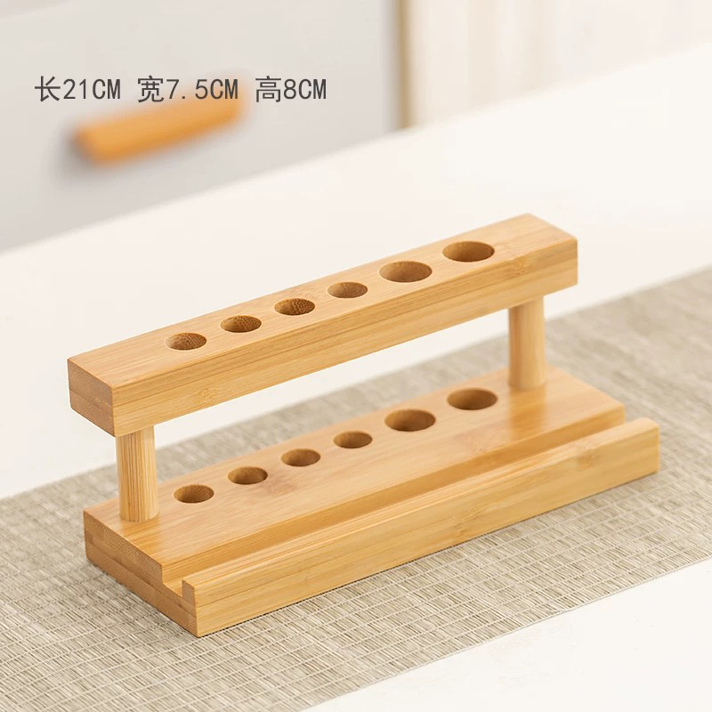 笔筒泡茶通用天然实木手机平板支架