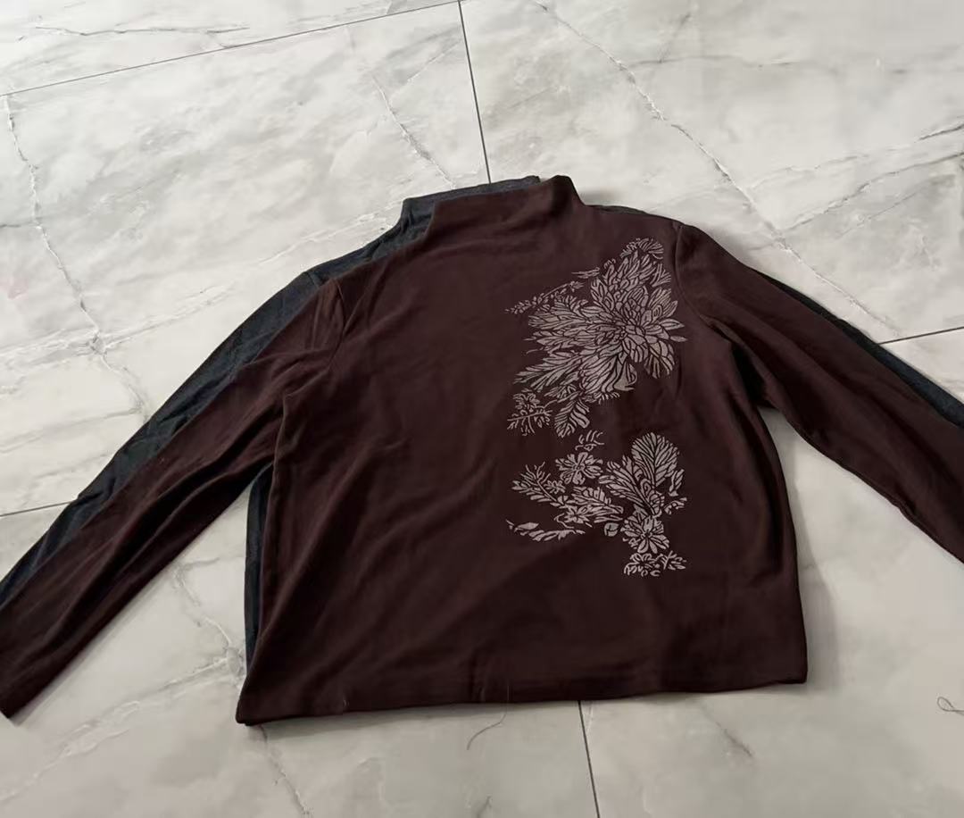 2025新款冬季印花衬衫T恤文艺复古