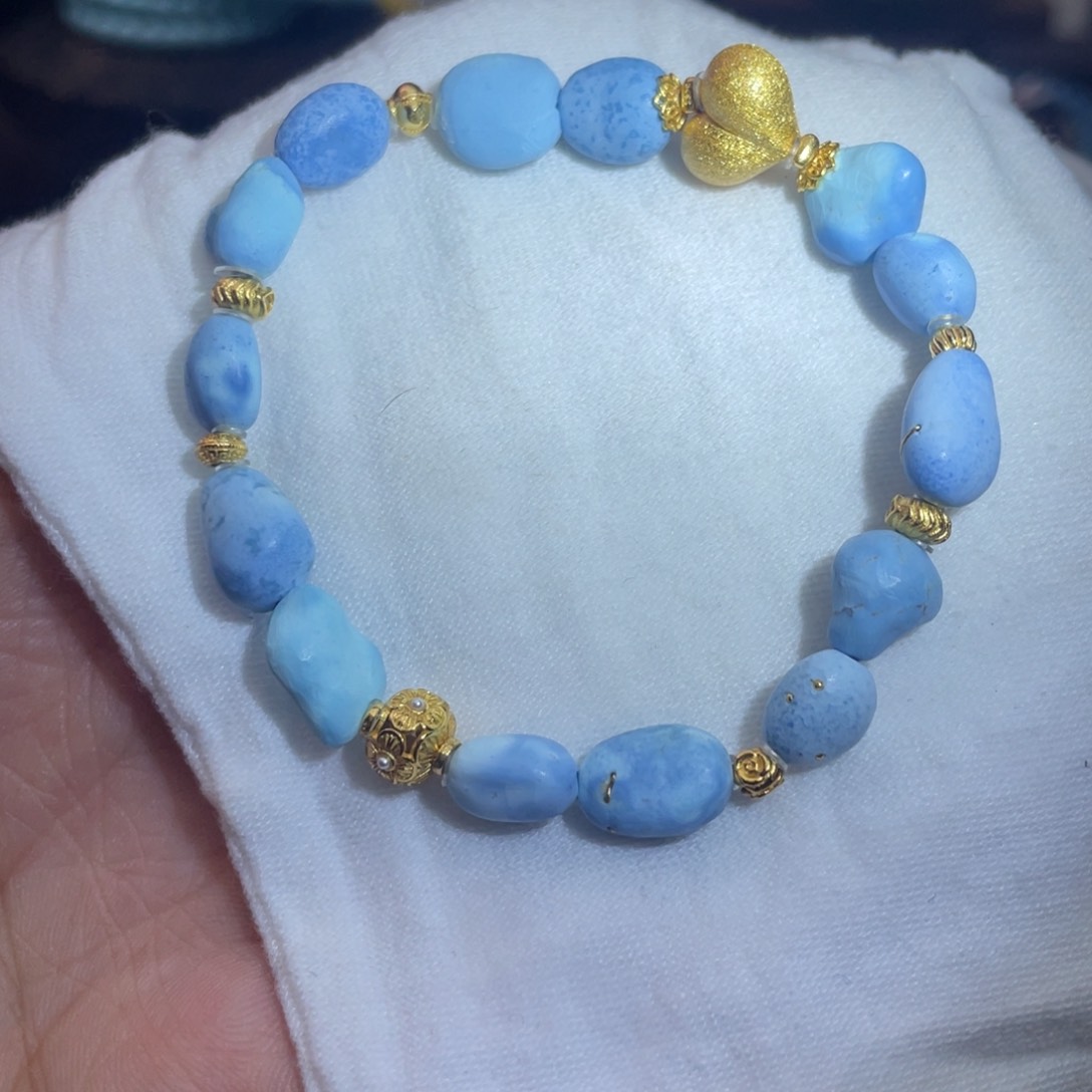 银S925镶嵌绿松石手链