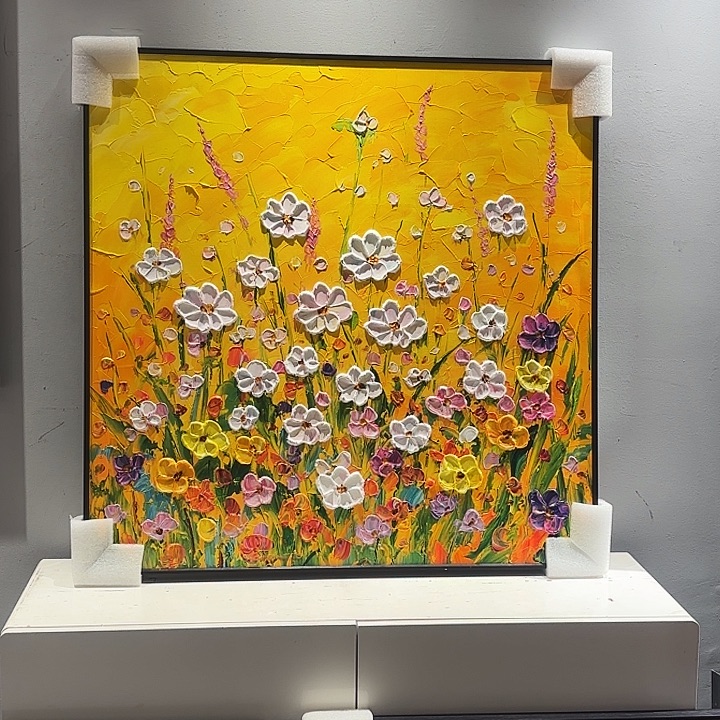 竖款80.80繁花黑框