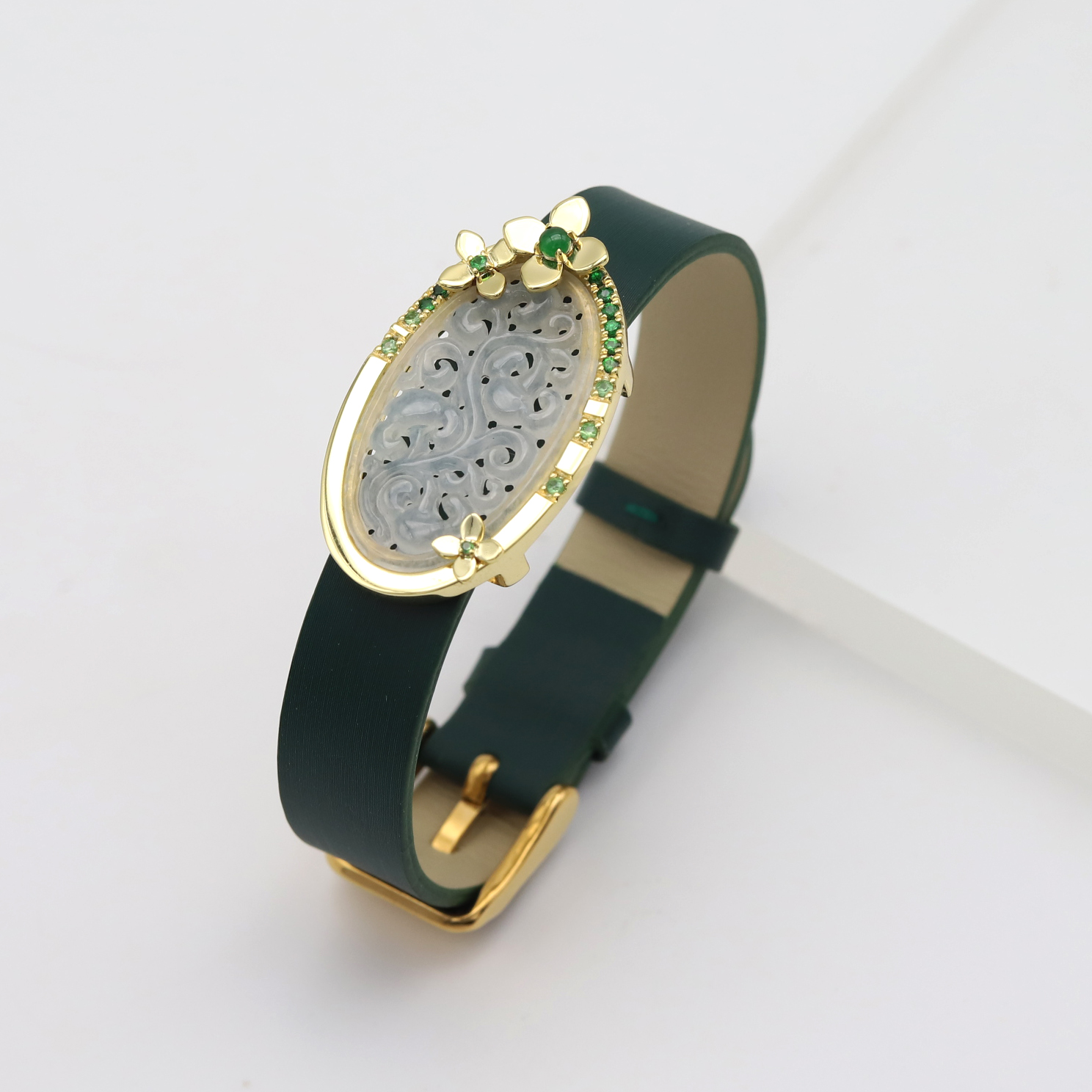 #【花间序】S925银翡翠手牌P11201098