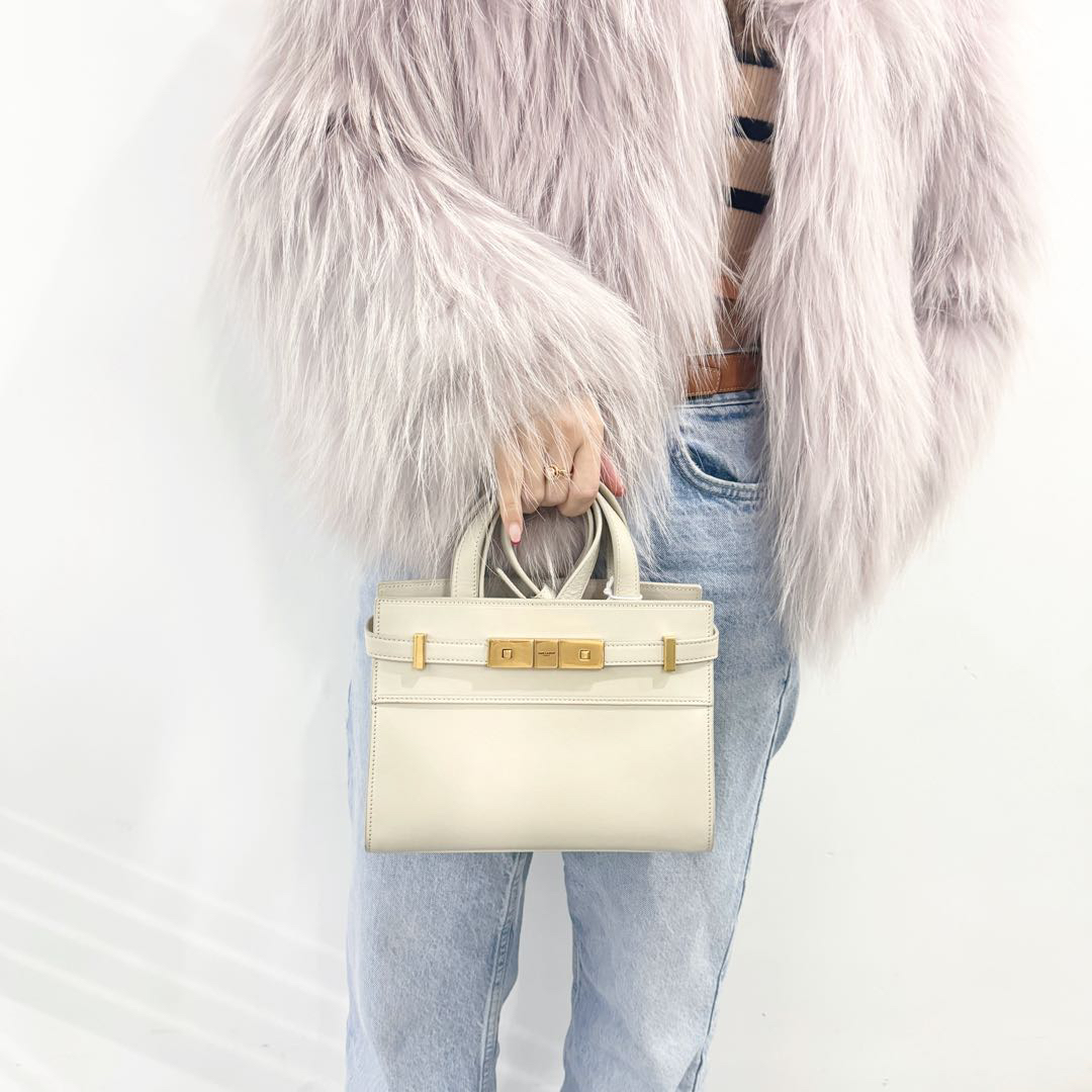 95新 YSL/圣罗兰 曼哈顿手提白色小号/3237