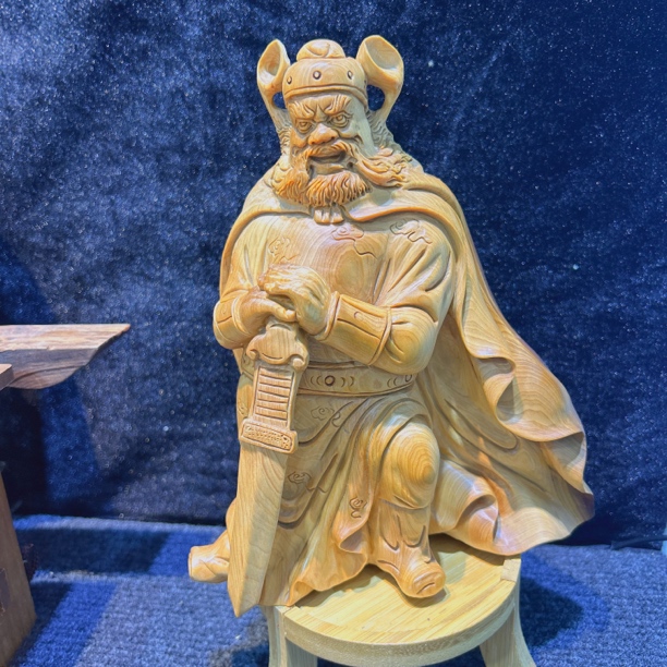 太行崖柏钟馗根雕摆件工艺品木雕长16高22