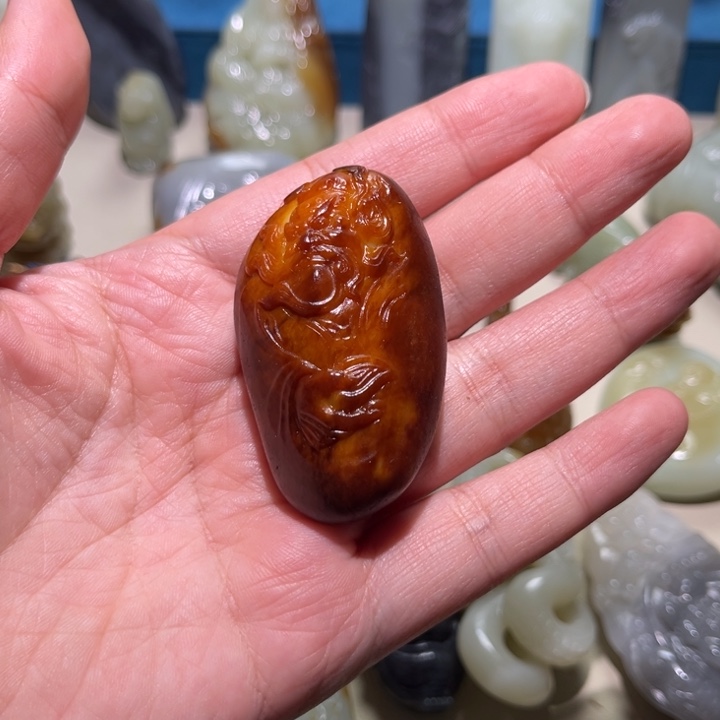 和田玉未镶嵌挂件龙**子