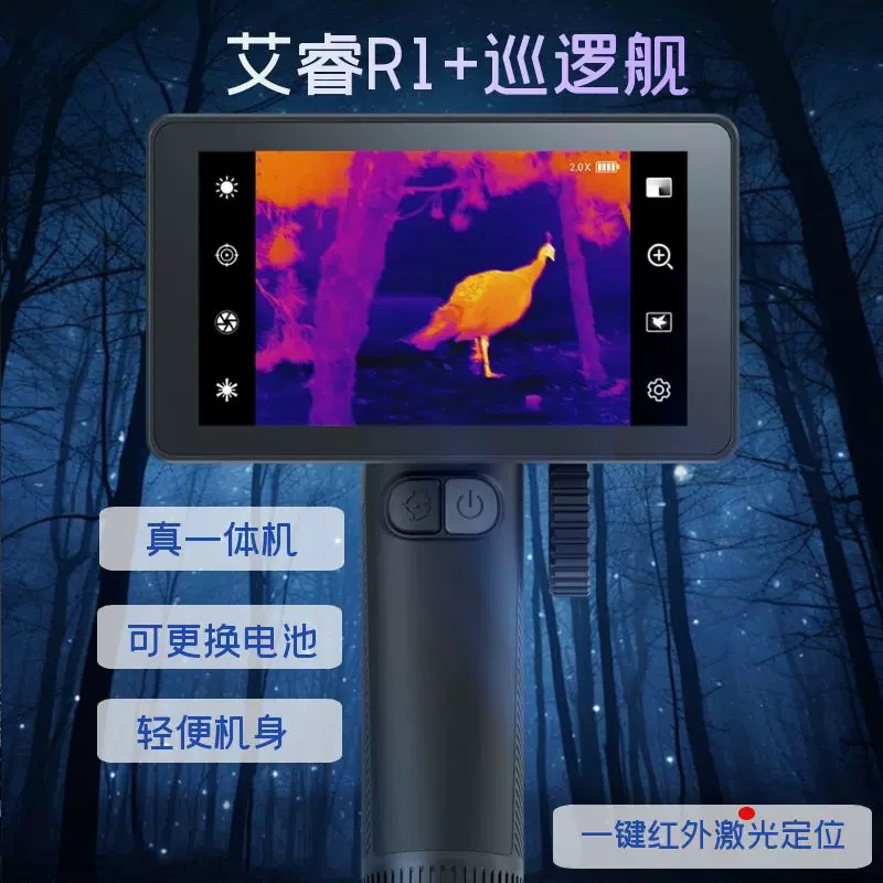 infiRay艾睿R1+巡逻舰红外热成仪像仪高清夜视热感应热成相热像仪