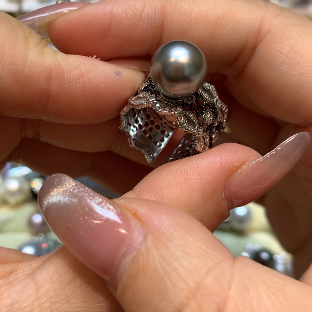 海水珍珠戒指银S925镶嵌