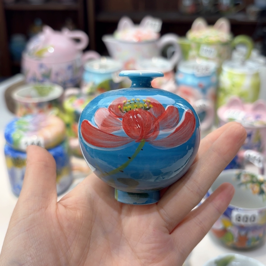 景德镇手绘高温釉下彩陶瓷茶具