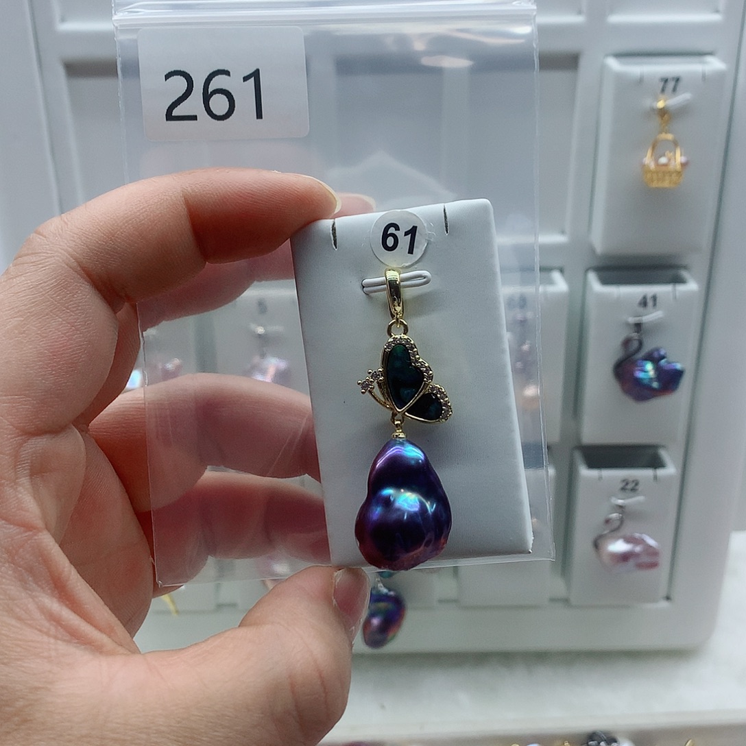 合金淡水珍珠吊坠(不含链)