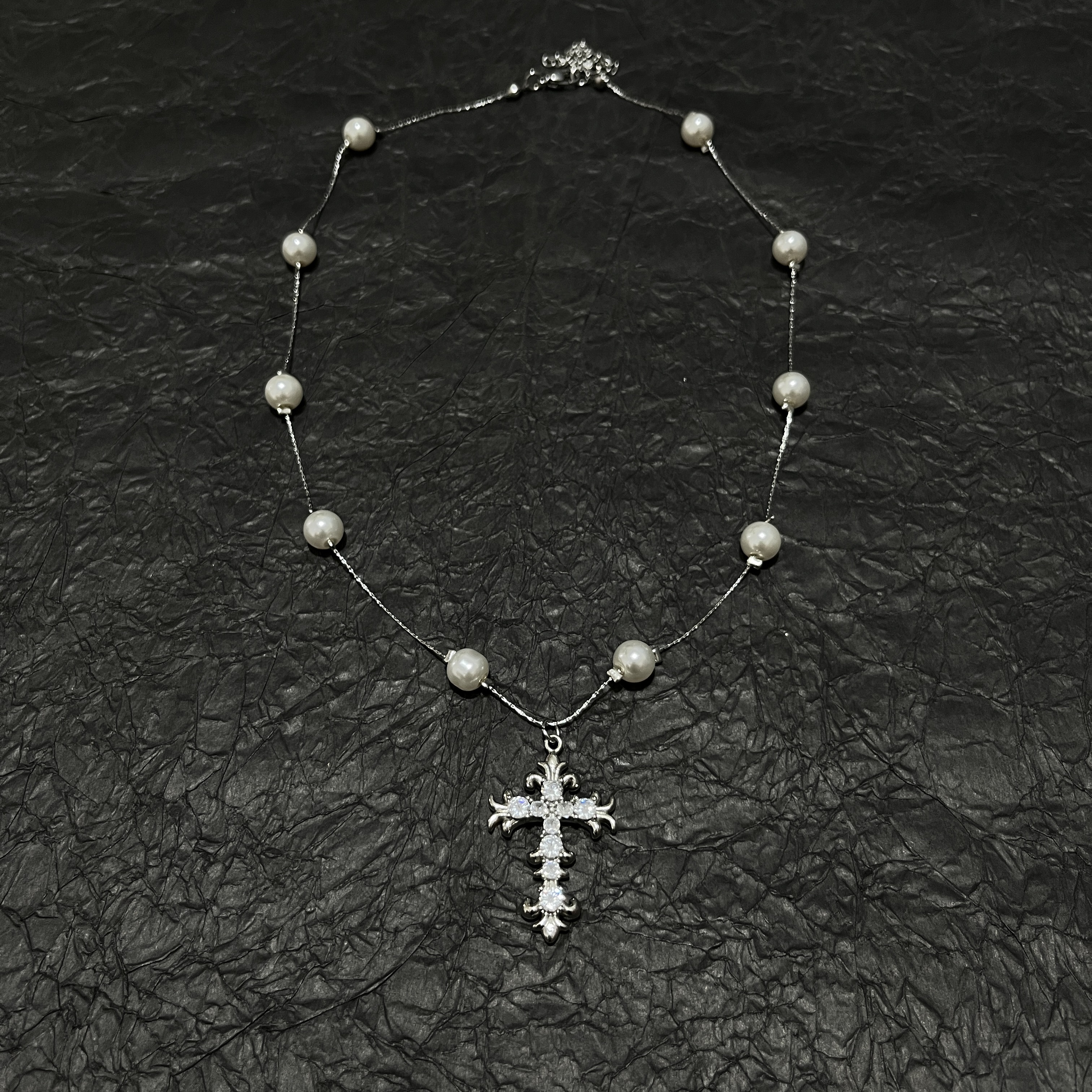 铜合金项链 小众个性十字架项链